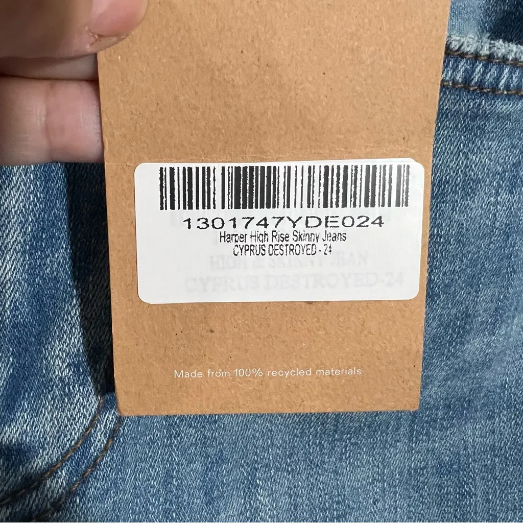 Reformation Harper High Rise Skinny Jeans‎ In Cyprus Destroyed Size 24 - Image 8