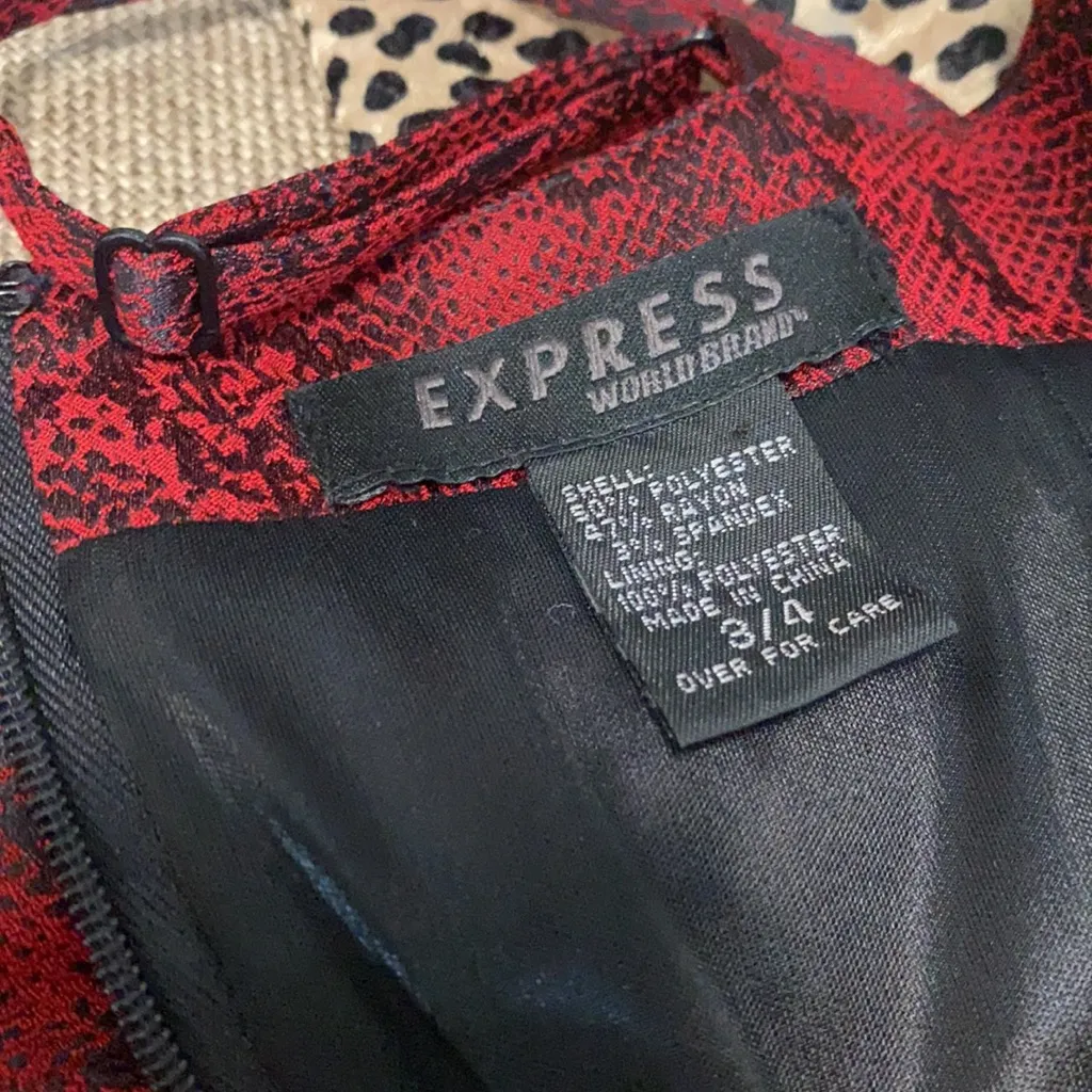 Express Y2K Trendy Shiny Red Snake Print Dress 3/4 - Image 6