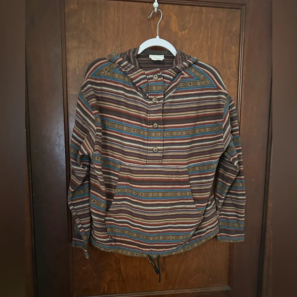 Ariat Horseshoe Bend Pullover Shirt Multi Jacquard Stripe Size M - Image 2