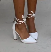 White Heels Size 7 - Image 2