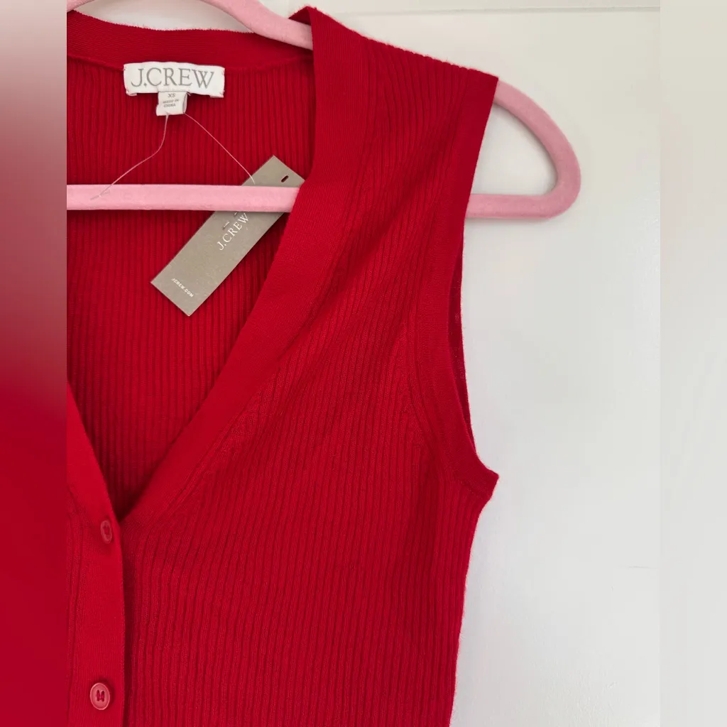 J.Crew Cashmere Silk Blend Sweater Shell in Radiant Ruby, size XS - Image 4