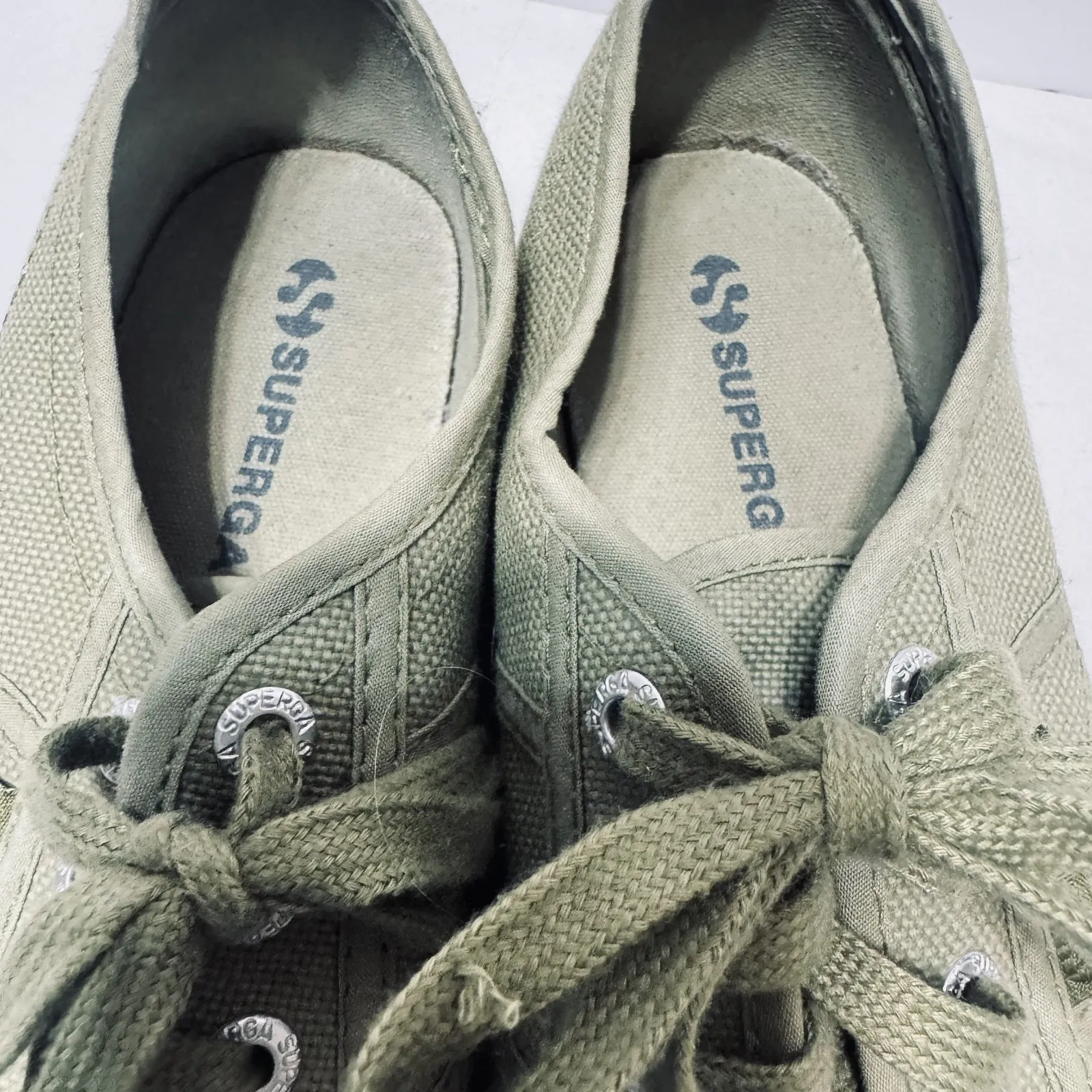 Superga Olive Green Canvas tennis shoes sneakers womens 7.5/38 - Image 4