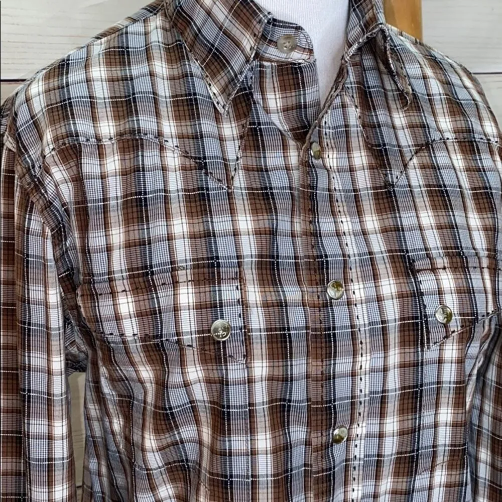 Wrangler  Vintage Western Pearl Snap Up Shirt - Image 2
