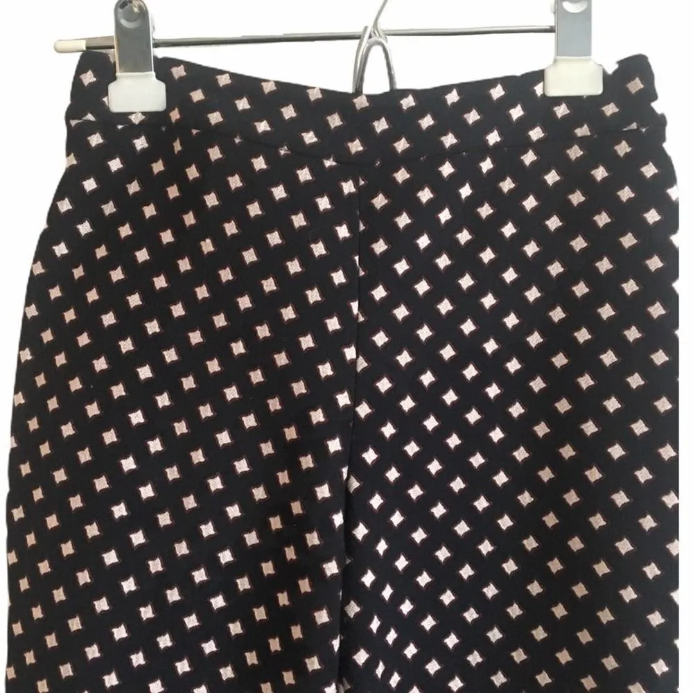 Kate Spade Diamond Jacquard Cigarette Pants 00 Mid Rise Straight Leg Cropped - Image 5