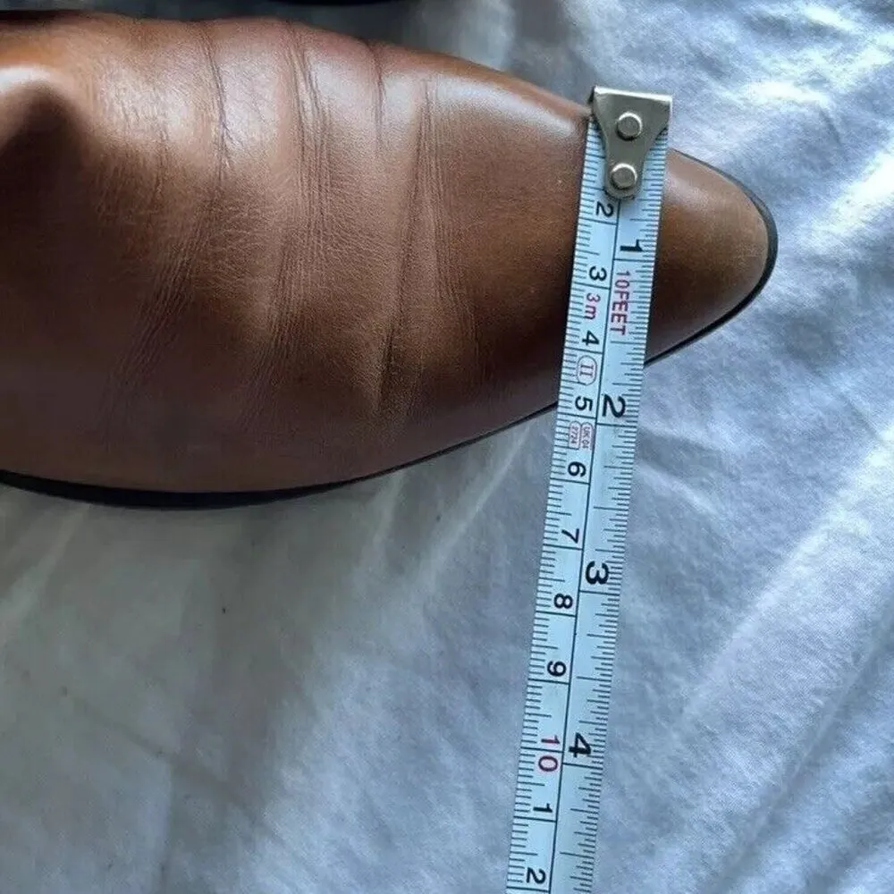 Vintage M Giovanni Z Women’s Leather Long Boots Brown Heel Western Sz 7 Italy - Image 8