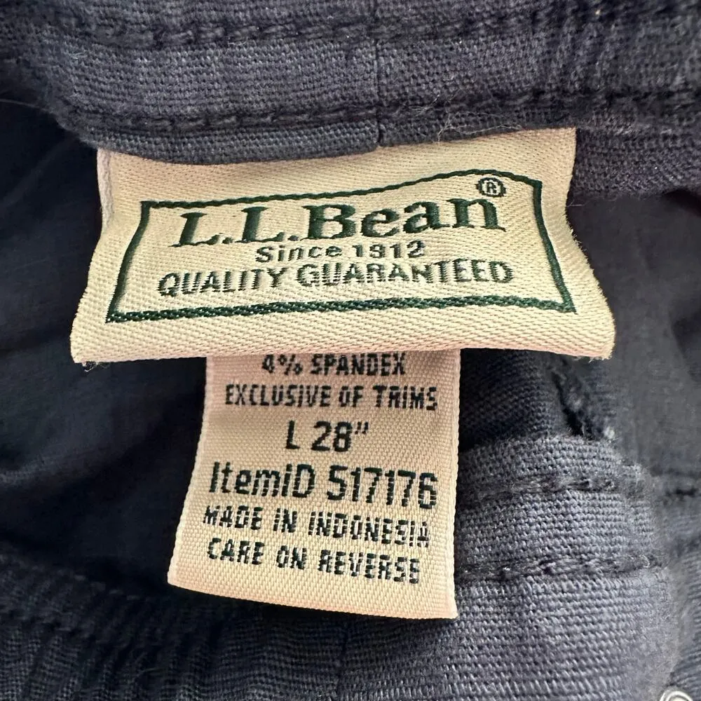LL Bean Womens size Large 28 Inseam Cargo Trail Pants 517176 Blue - Image 7