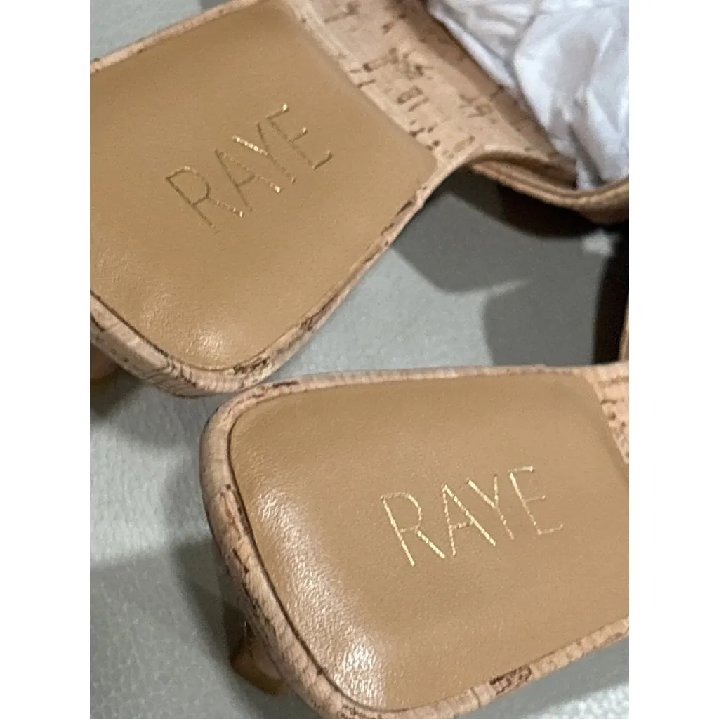 RAYE Cassie Sandals in Cork Tan 9 with box Womens Slides Low Heels - Image 7