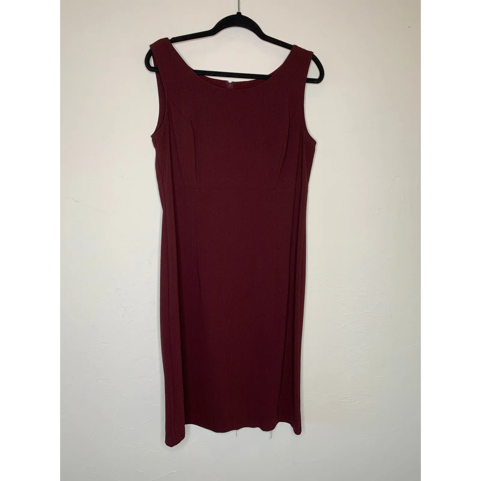 Sag Harbor Burgundy Shift Dress w Short Sleeve Cover Up Sz 14 - Image 5