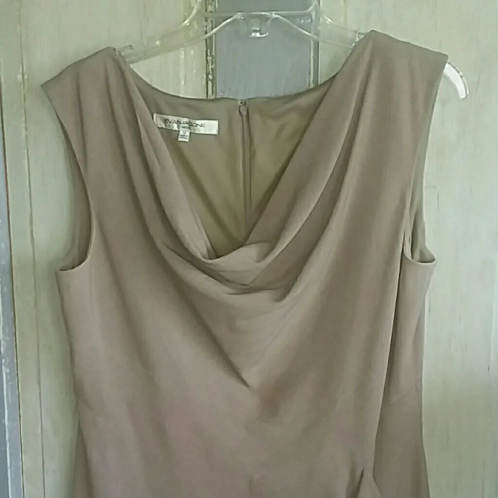 Evan-Picone Sleeveless Dress Tan - Image 3