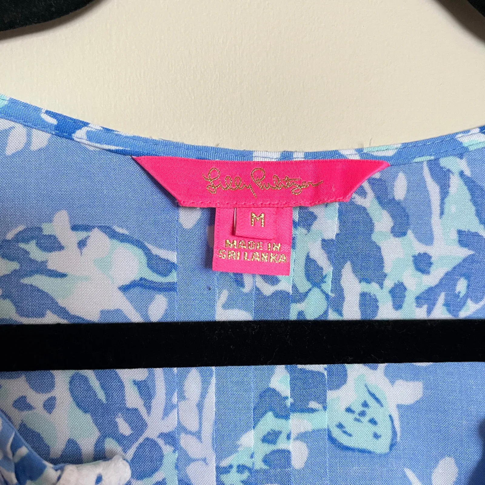 Lilly Pulitzer Tunic Dress Hollie Blue Green Turtle White Embroidery Size Medium - Image 5