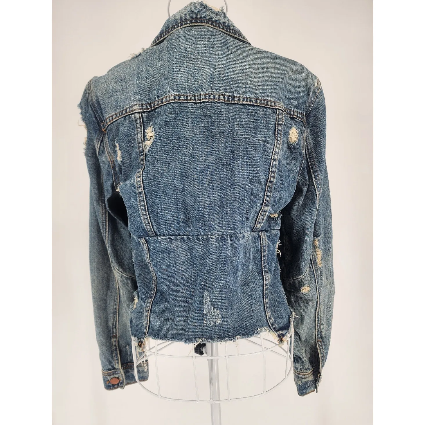Blank NYC Distressed Denim Jacket - Women's Size XS - Image 3