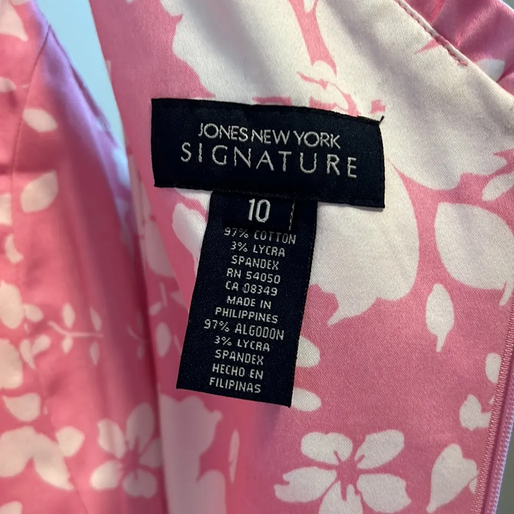 NWT Jones New York Cotton Floral Print Dress, 10 - Image 7