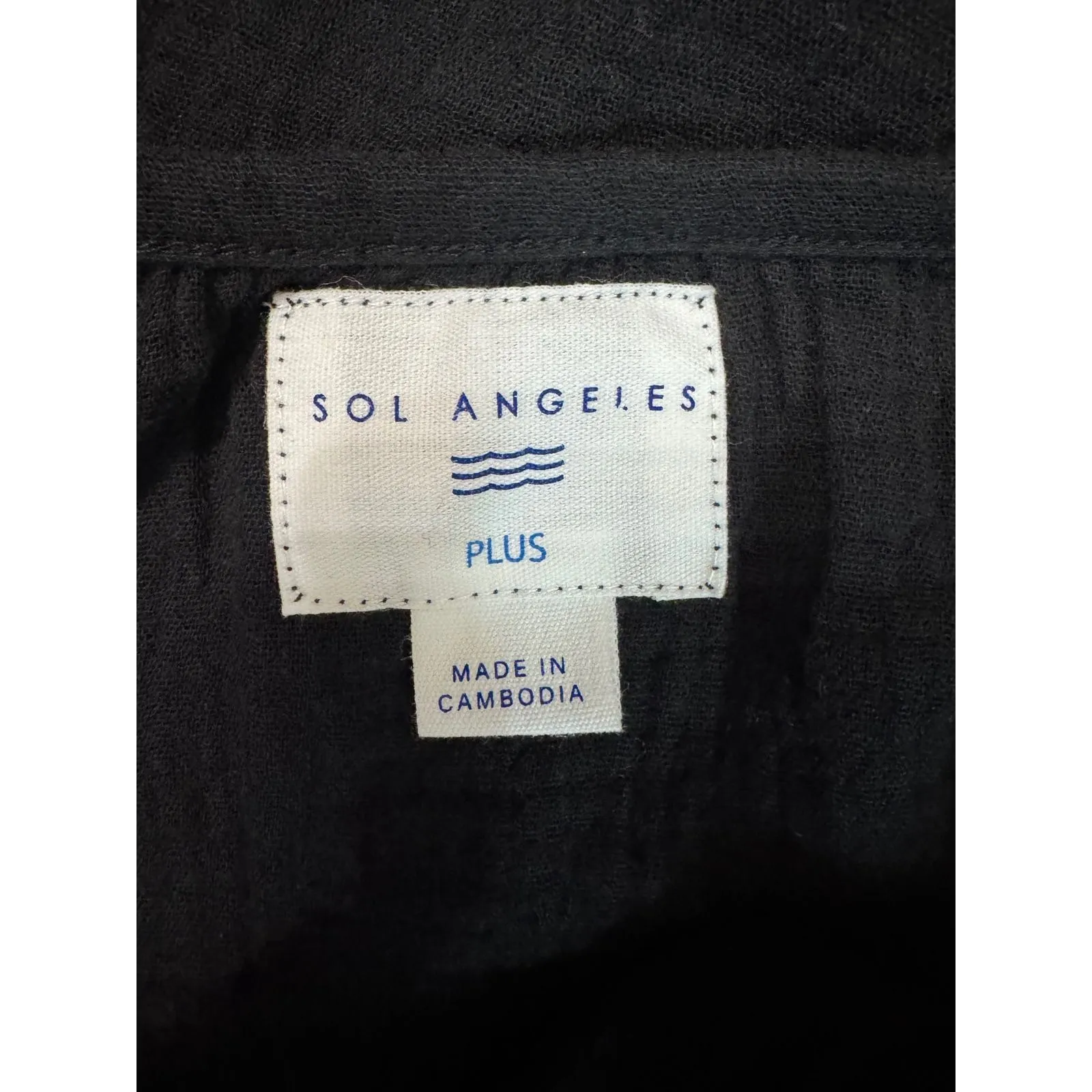 Sol Angeles Black Gauze Maxi Dress Tie Back Spaghetti Strap Plus Size XL - Image 6