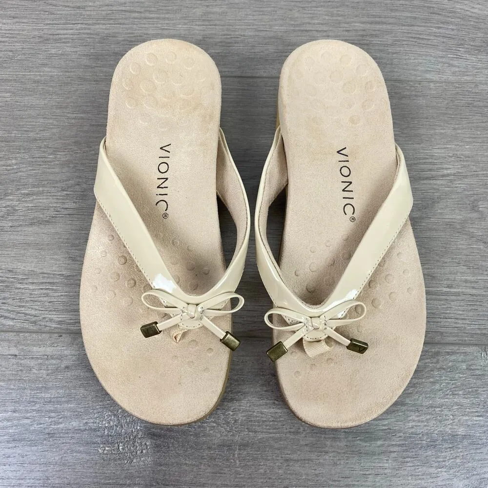 Vionic Cream Tan Bella II Thong Sandal Sz.7.5 - Image 4
