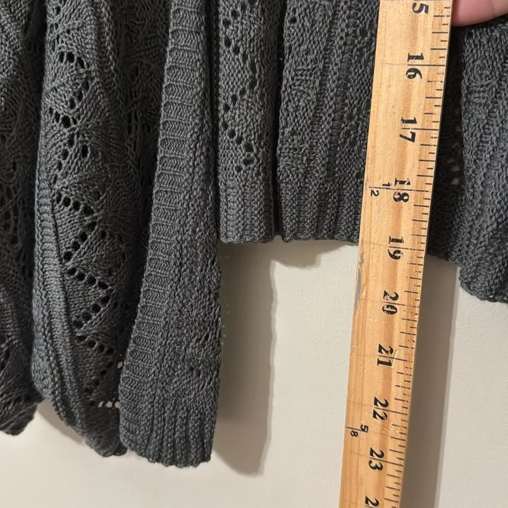 STACCATO women small grey balloon sleeve sweater cardigan 3/4 sleeves open front - Image 5