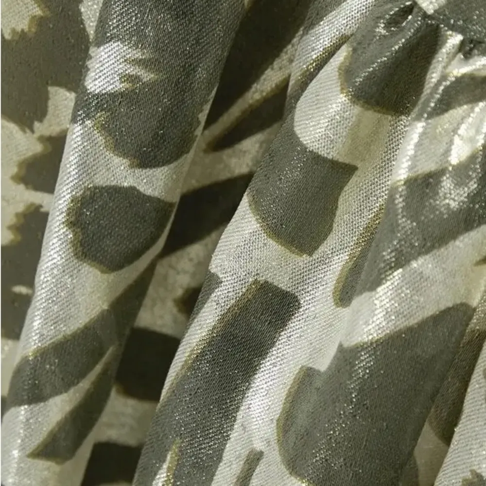 Adam Lippes Ruffled Lamé Midi Dress Silk Blend - Image 3