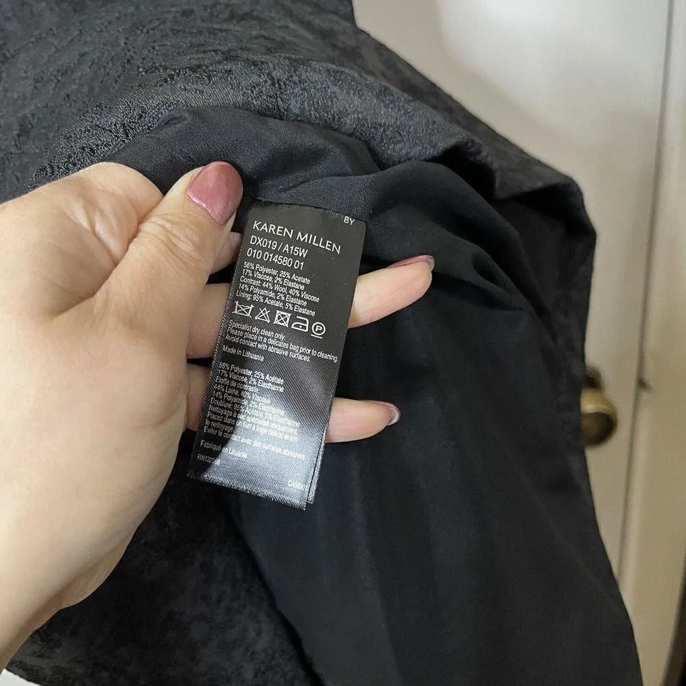 Karen Millen black floral sleeveless cocktail sheath dress size US 10 - Image 4