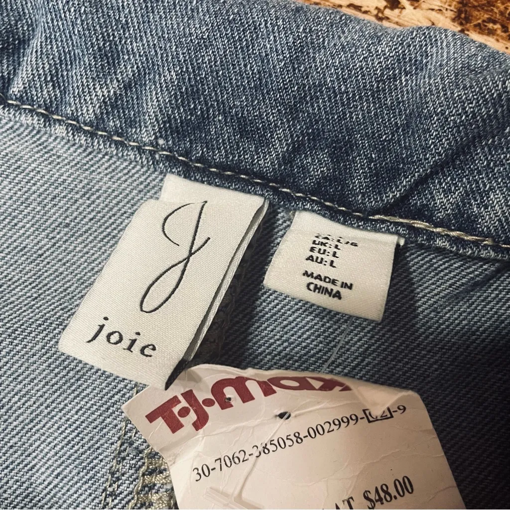 NWT Joie Collared Denim Button Up‎ Jean Mini Dress Size Large - Image 4