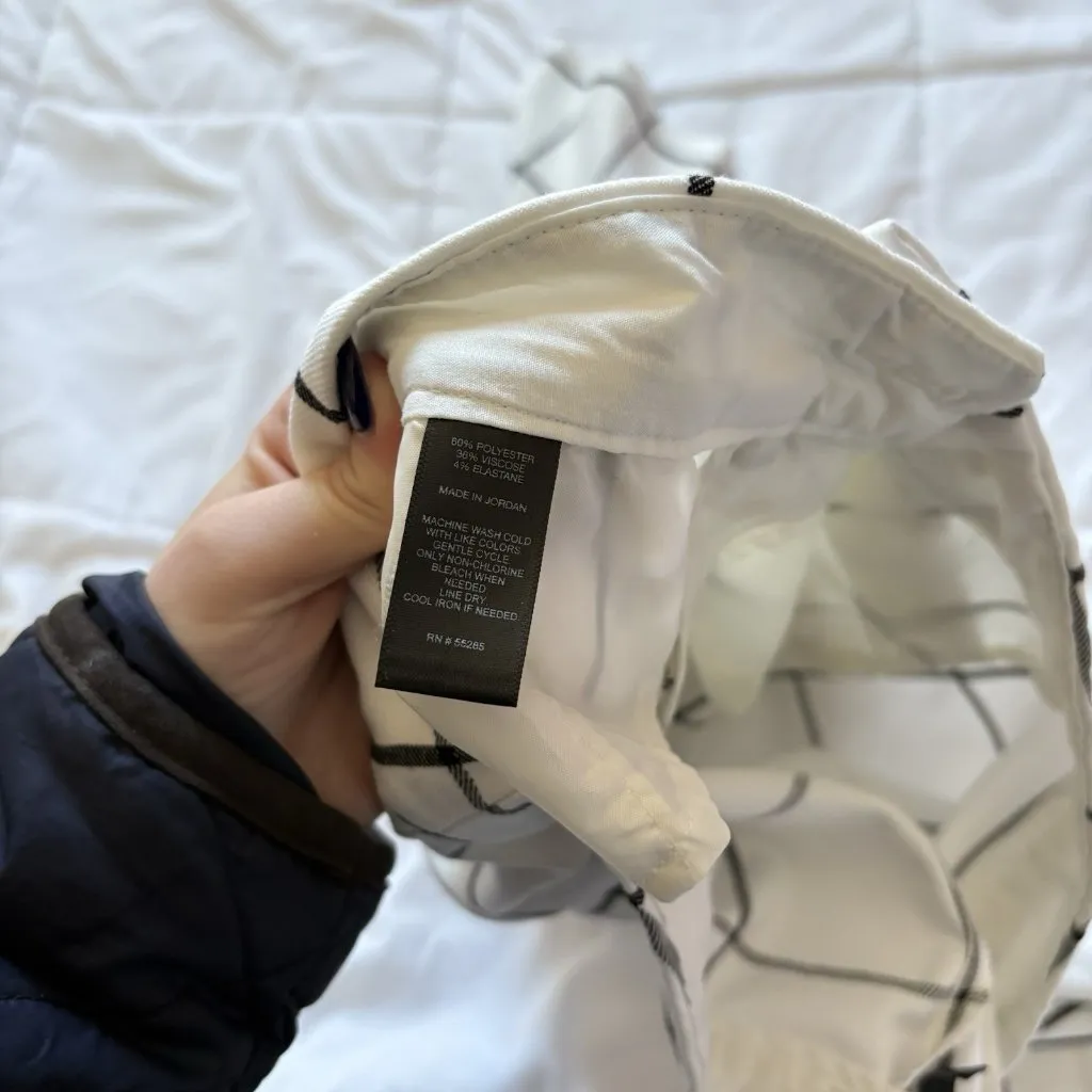 Express Black White Pin Striped Editor Pant Straight Leg Work Trouser Office Y2K - Image 8