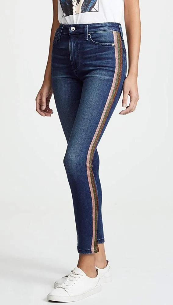 Joe's Jeans Skinny Charlie Ankle Side Stripe High Waist in Jillie Size 27 NEW - Image 5