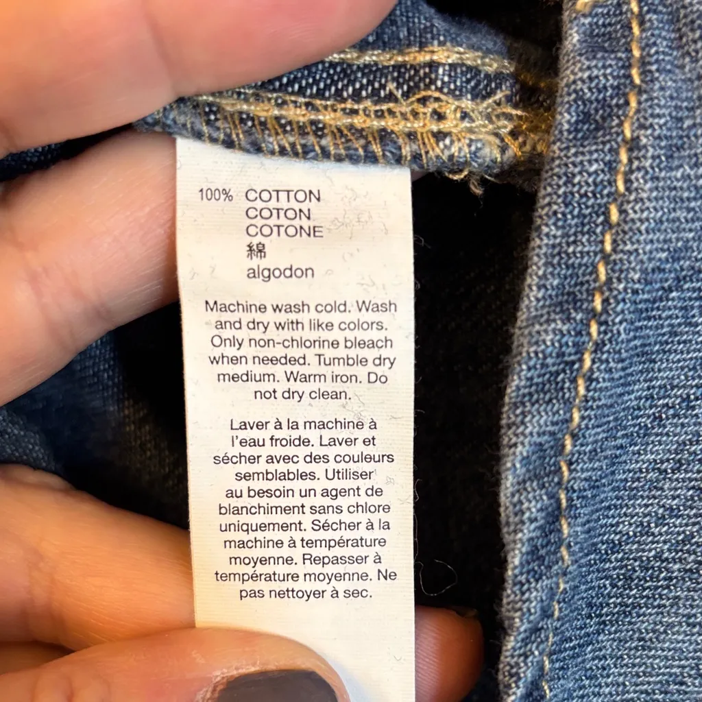 GAP Size MEDIUM Blue Denim Drop Waist Shirt Dress Tunic Popover Long Sleeve - Image 8