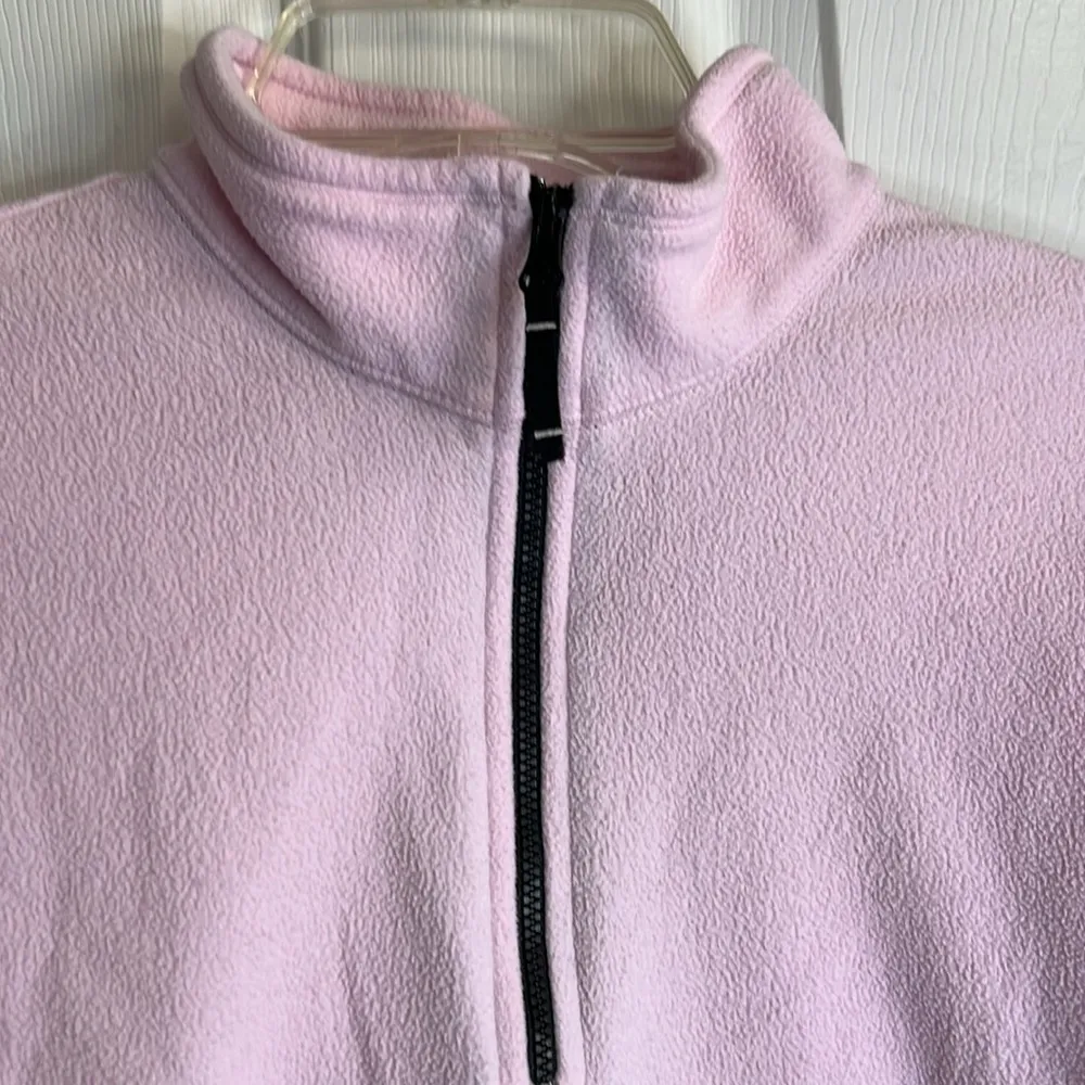 Lands End Light Pink Fleece Pullover - Size Medium (10/12) - Image 2