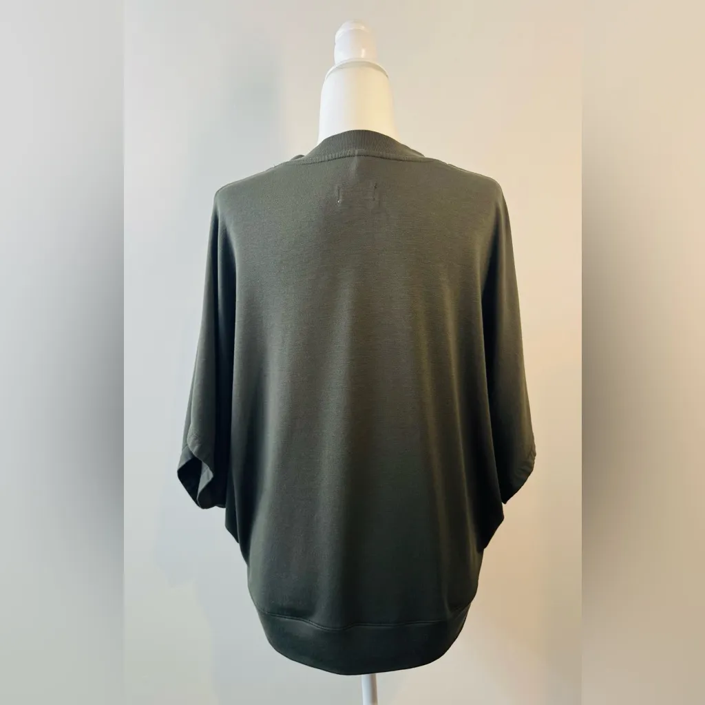 Lou & Grey SignatureSoft Deep Green V-Neck Dolman Sleeve Top Size S - Image 5