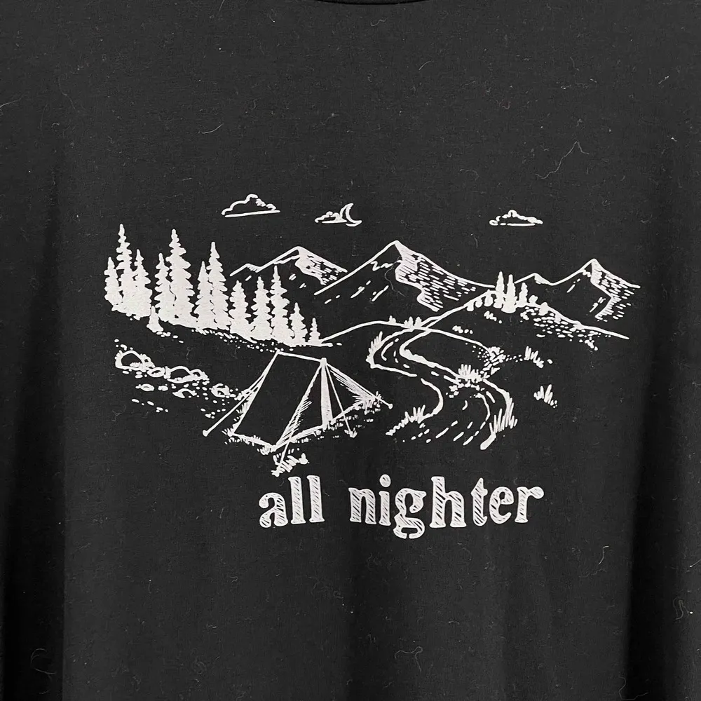 Cuddl Duds Black Camping Graphic Crew Neck Long Sleeve Lounge Shirt Womens Large - Image 2