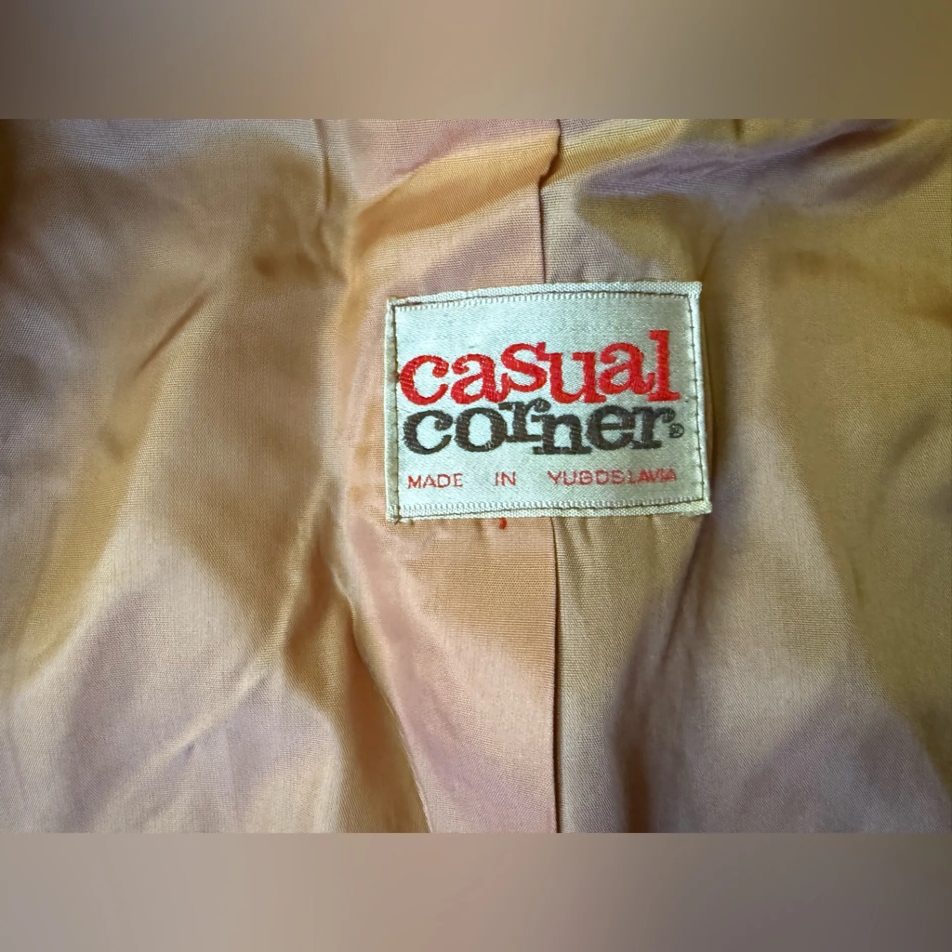 Vintage 60/70s Casual Corner tweed skirt blazer suit set, size medium Orange - Image 9