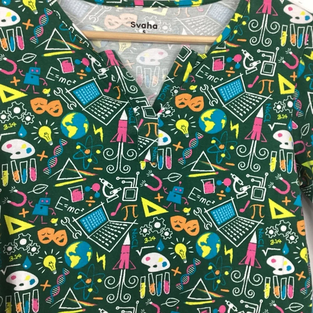 Svaha Education Themed Top Size Small Green - Image 2