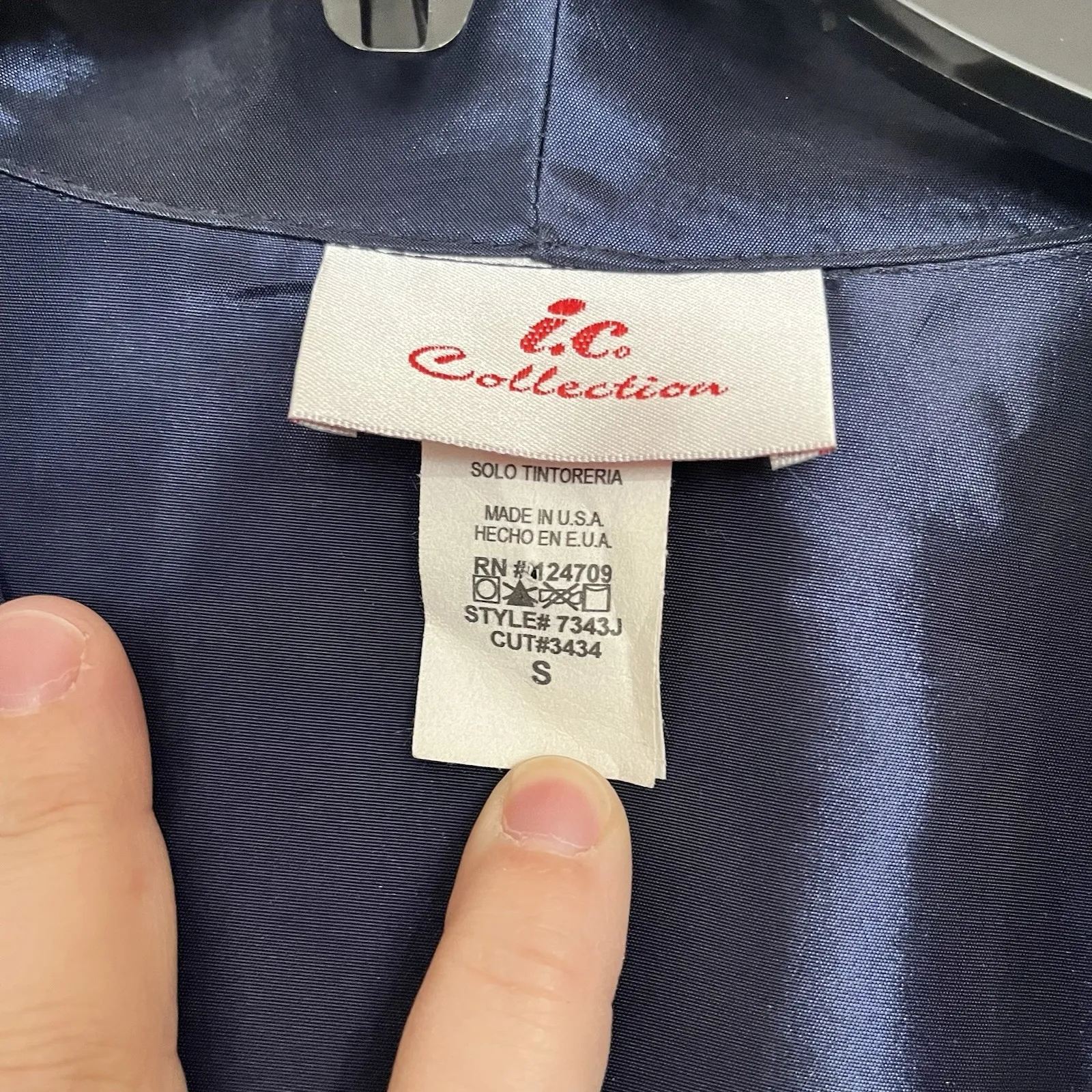 Vintage 80's ic Collection Puff Sleeve Wrap Dress Ruffle Hem Size Small Blue - Image 4