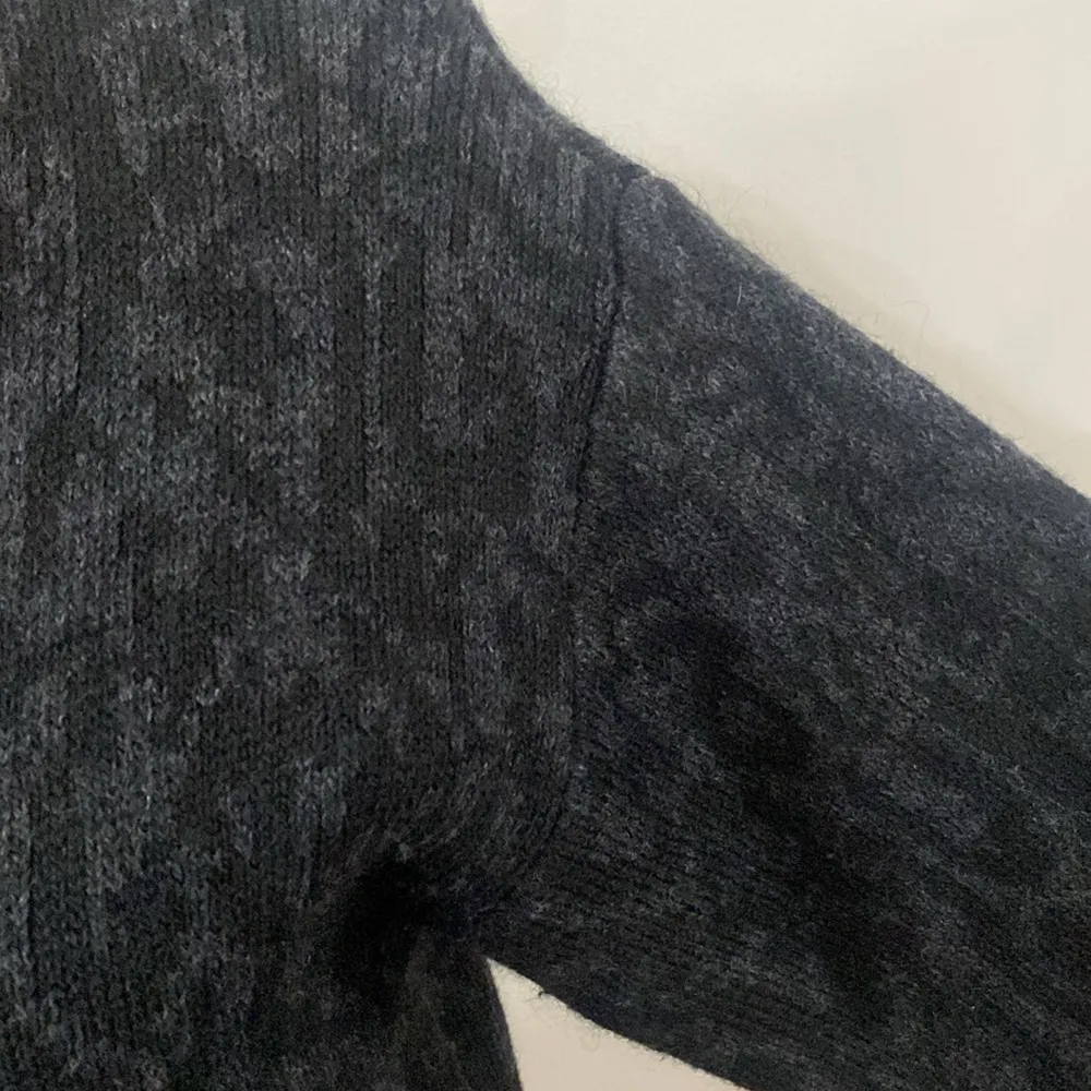 IRO Jasek leopard print longline alpaca wool blend cardigan charcoal black sz XS - Image 9