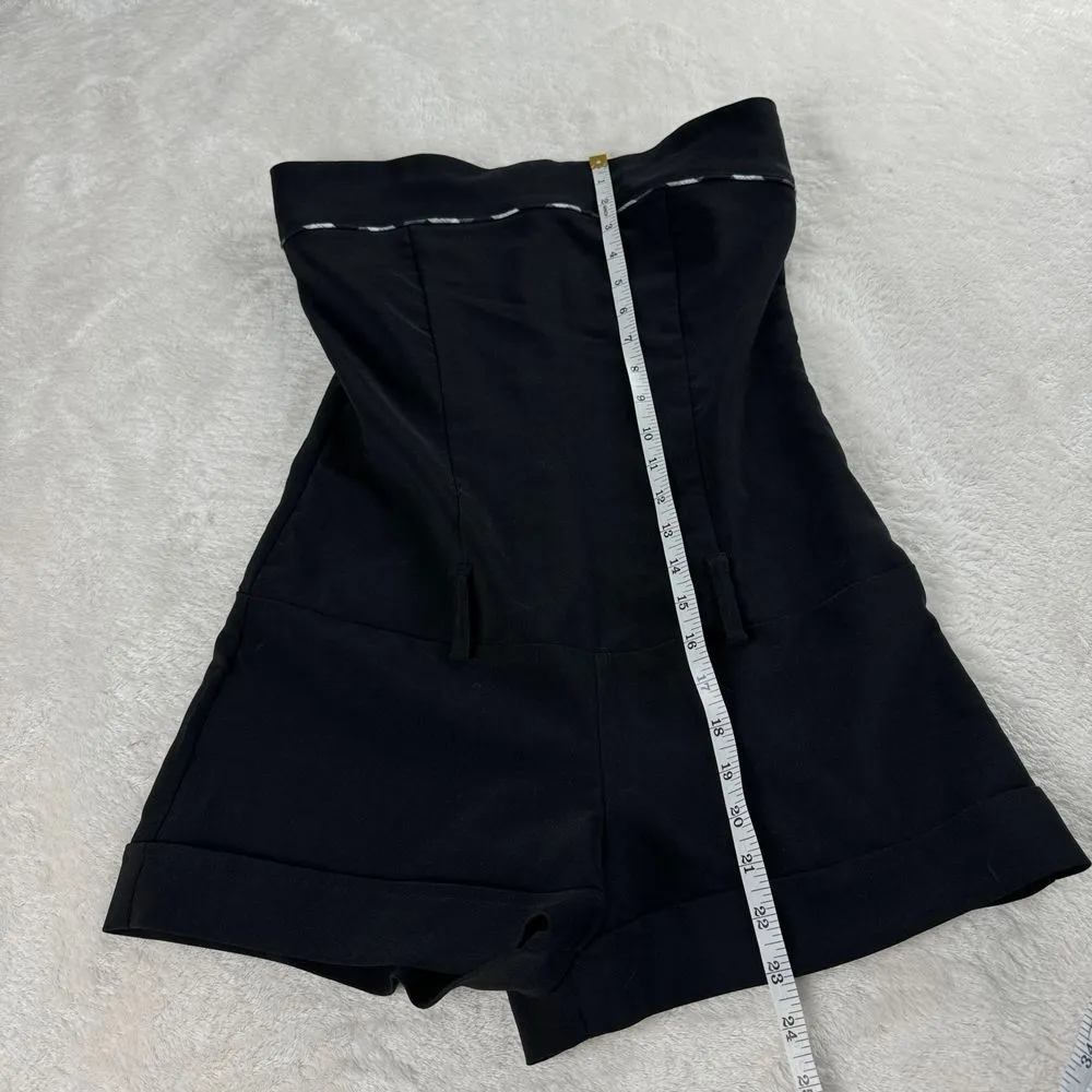 OPEN Collection Romper Womens Sz M Black Strapless Back Zipper Cuffed Minimalist Size M - Image 8
