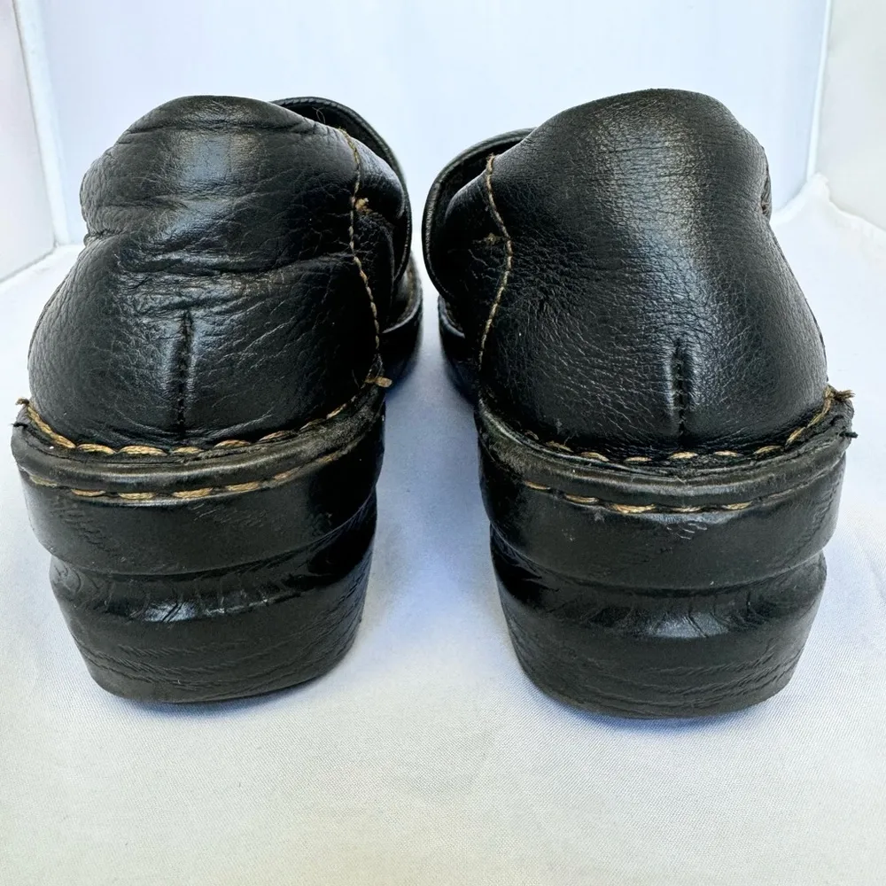 Born BOC Black Leather Slides Mules Womens Nurse Casual Shoes BC3632 Sz 8.5 - Image 7