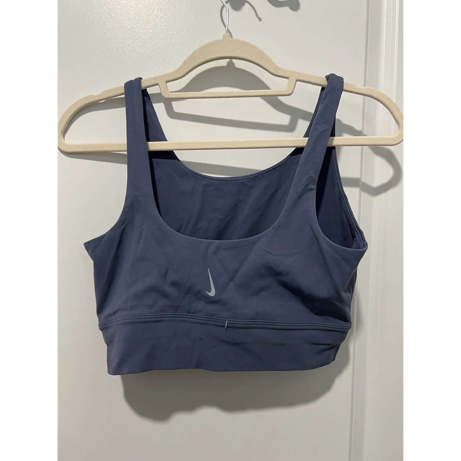 Nike Yoga Luxe Infinalon Crop Top Size Medium Diffused Blue Athletic Gym - Image 2