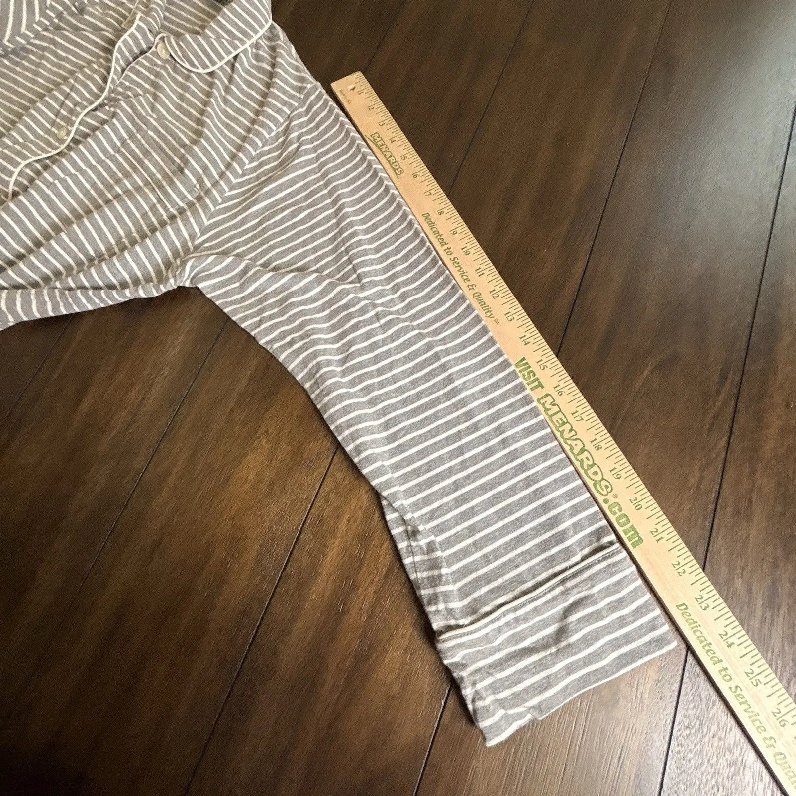 J Crew Womens Eco Dreamiest Long Sleeve Pajama Set XXL Top Bottoms Gray Striped - Image 6