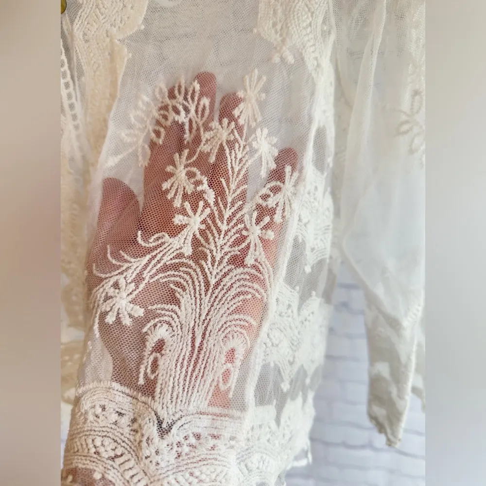 Rabbit Rabbit Rabbit Designs Cream Sheer lace jacket - Image 6