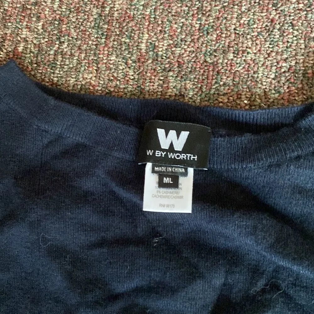 W by worth poncho style top M/L Blue Size M - Image 4