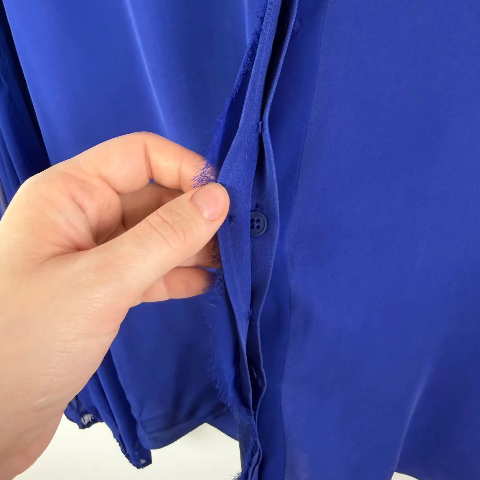 Elie Tahari Royal Blue Silk Blouse Small Chic Designer Office Career Lightweight - Image 2