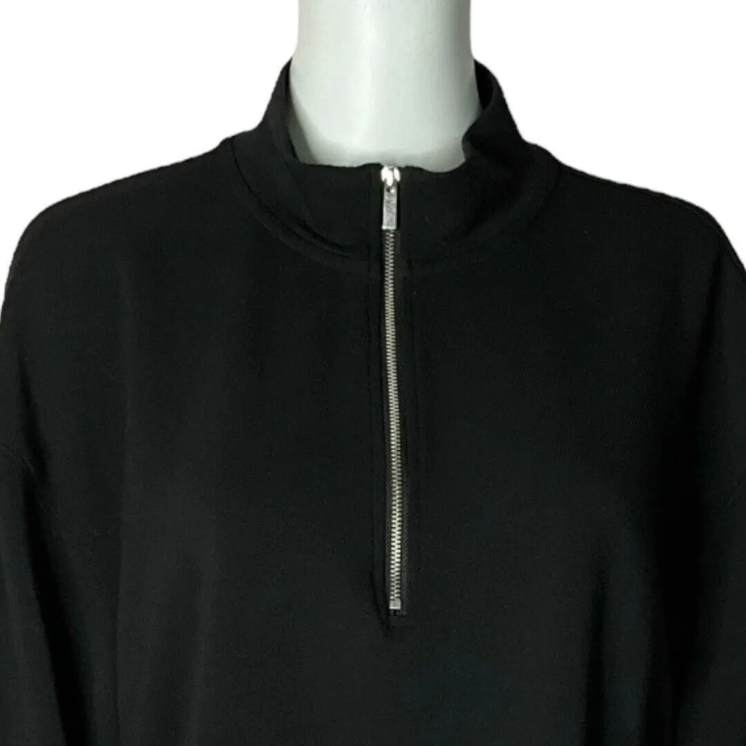 M‎ Magaschoni Shirt Womens Large Black Half Zip Sweatshirt Neutral Minimalist - Image 5