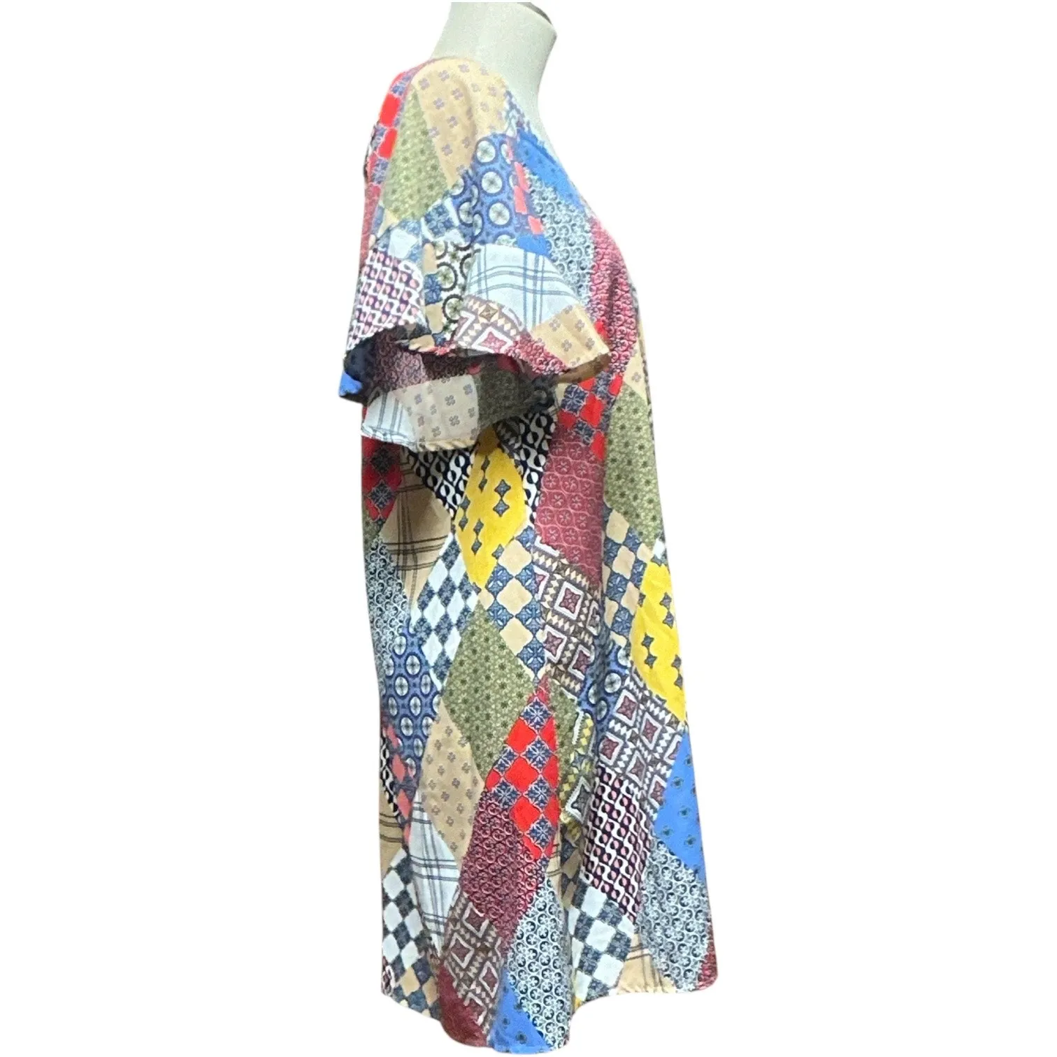 Umgee Patchwork Shift Dress Small - Image 4