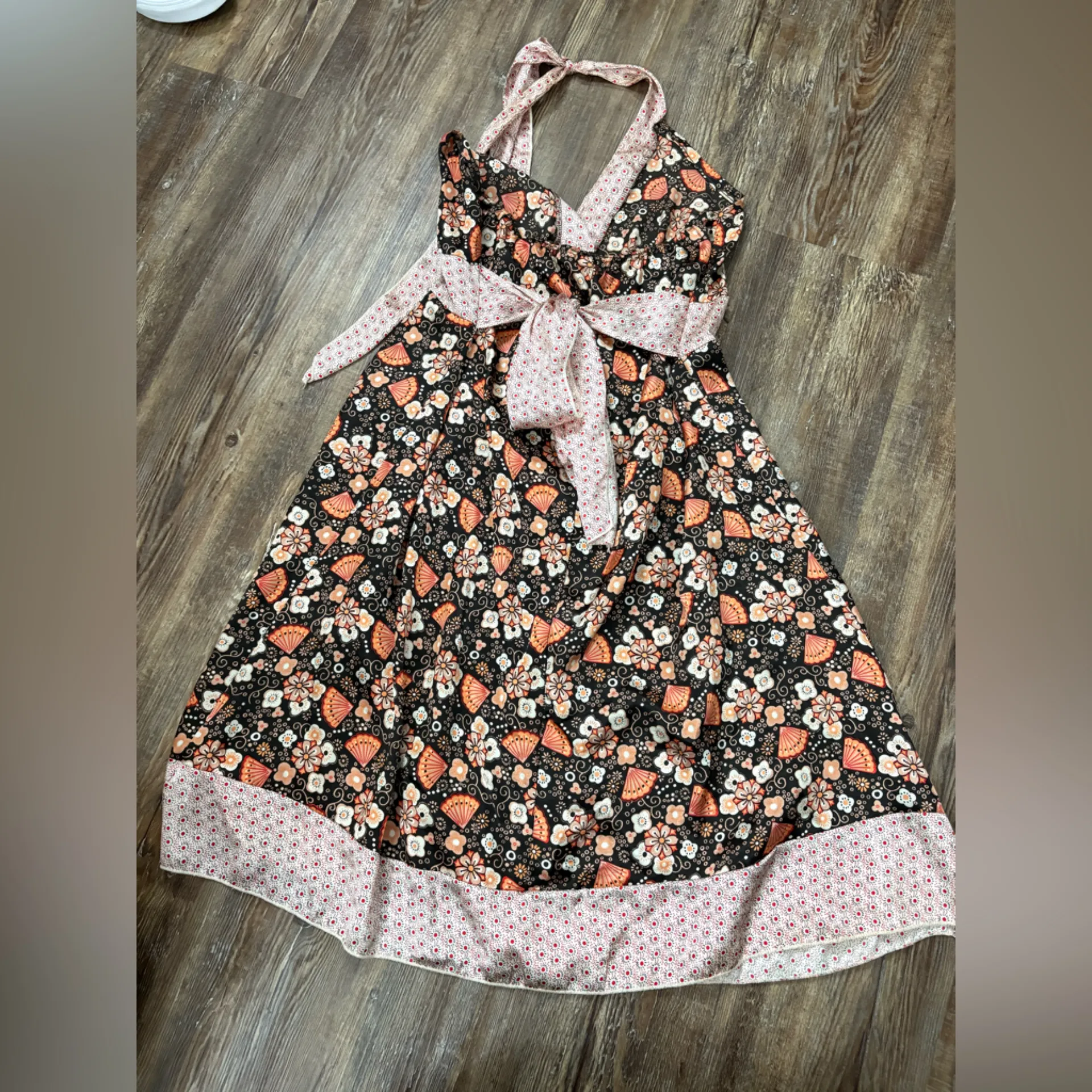 Wet Seal Vintage Y2K Halter Floral Top Dress Cottage Boho Forest Fairy Medium - Image 6