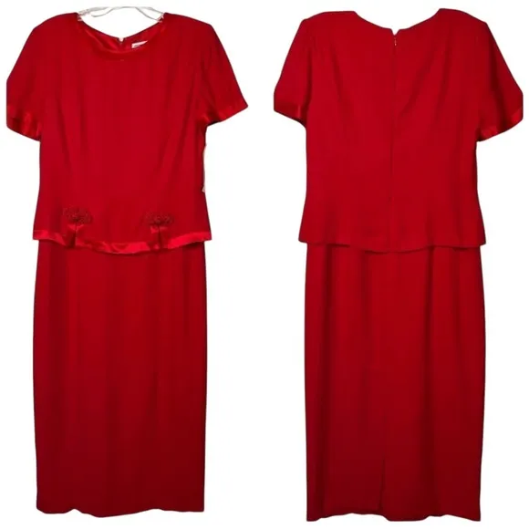 Jessica Howard Red Maxi Dress Sz 12 Vintage Nordstrom NWT - Image 2