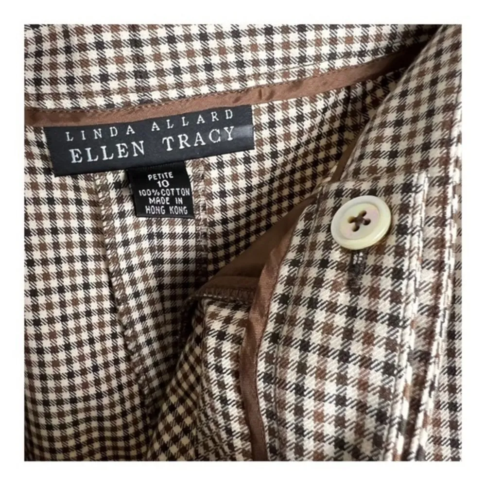 Linda Allard Ellen Tracy Checkers Vintage High Waist Pant Size 10 P - Image 4