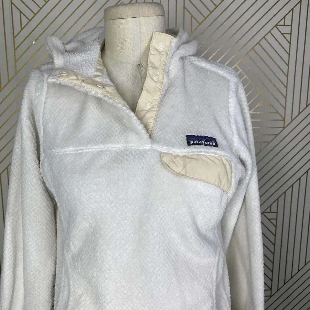 Patagonia Re-Tool Snap-T‎ Fleece Pullover Hoodie Sweatshirt Cream Size US XS - Image 5