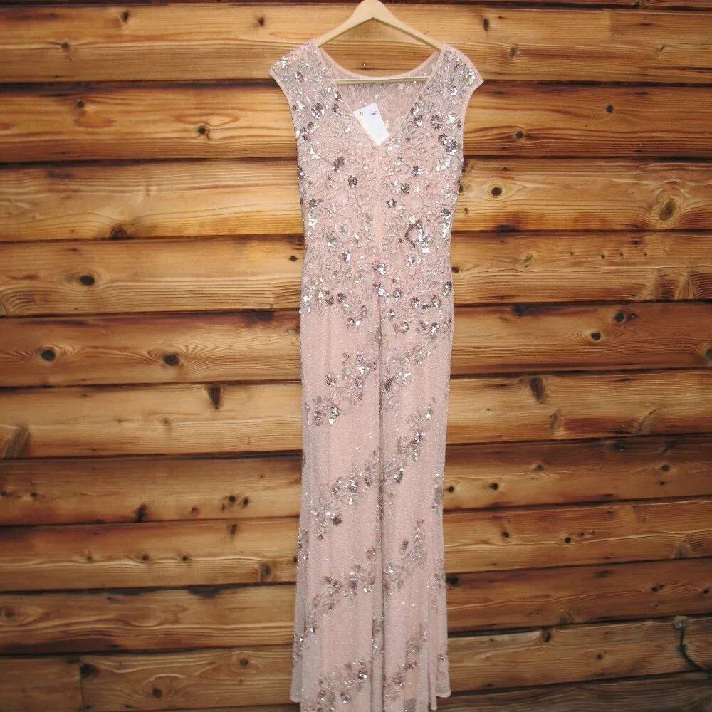 MAC DUGGAL 5500 Womens Embellished Bateau Neck Cap Sleeve Gown - Image 8