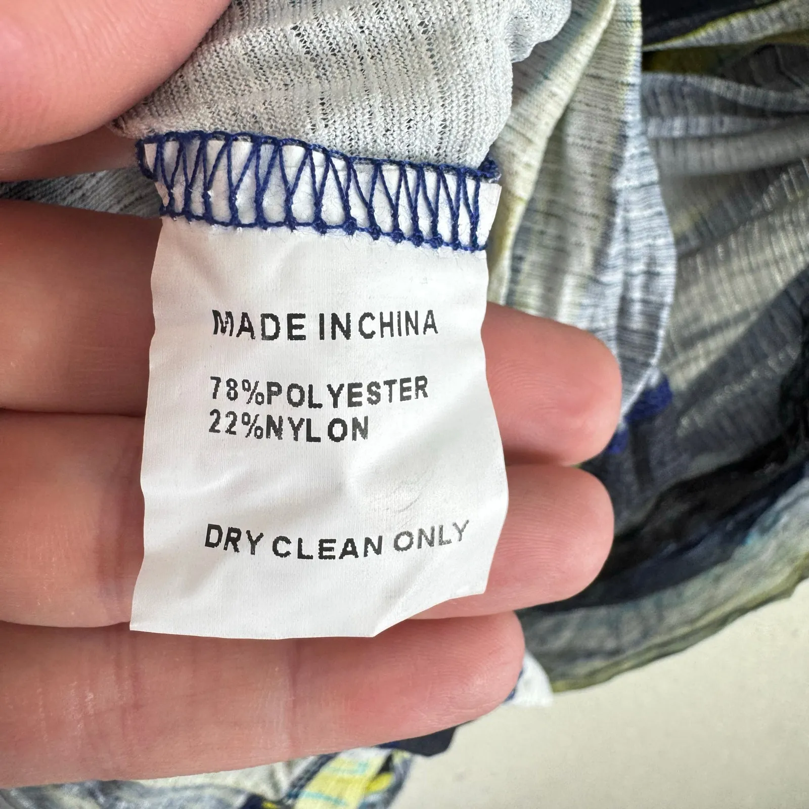 Alberto Makali Blue Black Colorful Beaded 3/4 Sleeve Lightweight Blouse Size M - Image 7