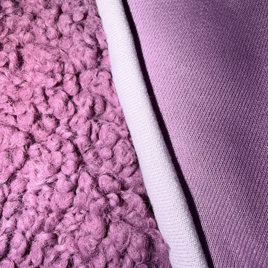 For Love & Lemons Purple Cropped Sherpa Half - Image 4