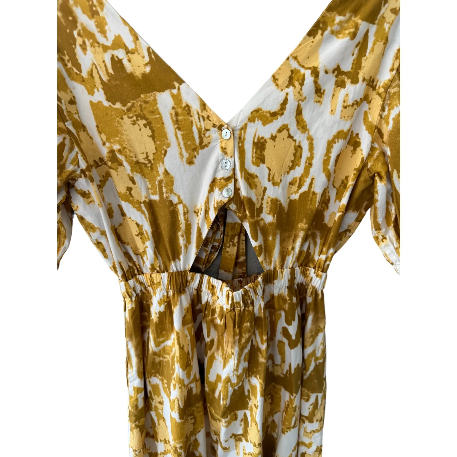 Cleobella Sadie Dress Watercolor Ikat Print‎ Puff Sleeves Size Medium - Image 7