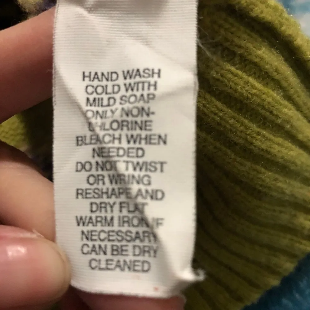 Jones New York Sport Sweater Womens Lambswool Pullover Green Fair Isle - Image 3